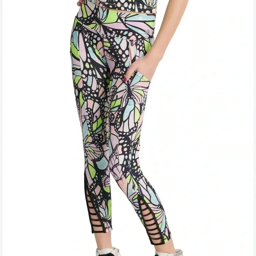 Justice Ankle Girls Butterfly Print Collection Legging Multicolored High Rise
